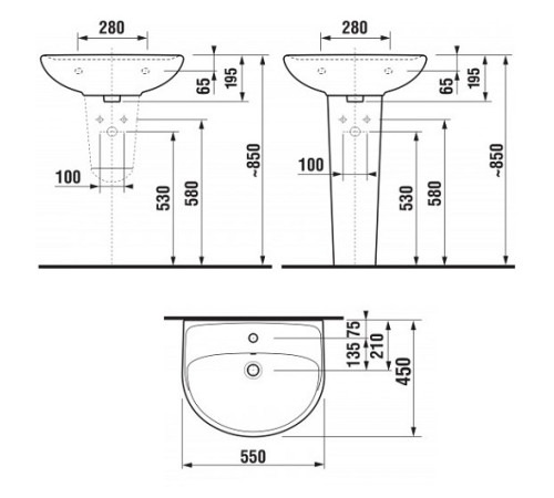 Раковина Jika Lyra Plus 55x45 см 1438.2.000.104.1
