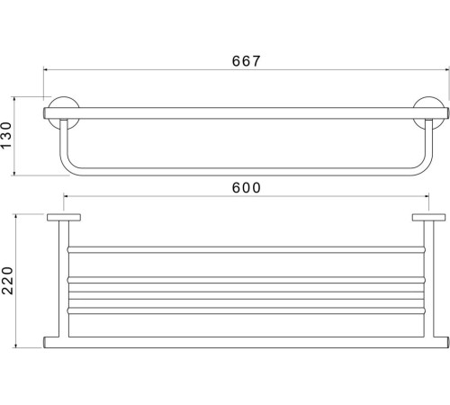 Полка для полотенец Aquatek Оберон матовый черный AQ4215MB