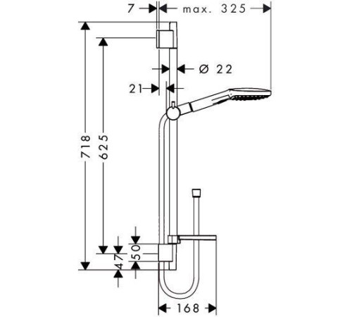 Душевой гарнитур hansgrohe Raindance Select E 120 3jet штанга 65 см хром 26620000