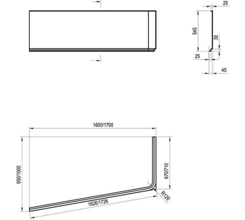 Ванна акриловая асимметричная RAVAK 10° 170x100 см L белая C811000000