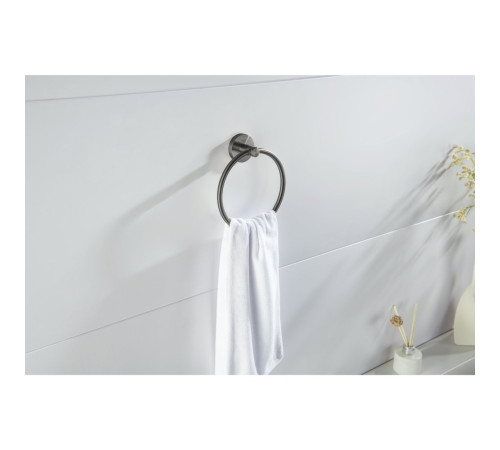 Полотенцедержатель кольцо Aquanet Европа оружейная сталь AQ4112BGM