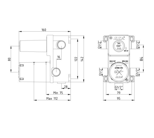 Скрытая часть смесителя TOPAZ на 3 режима матовый черный 102166301C1EX