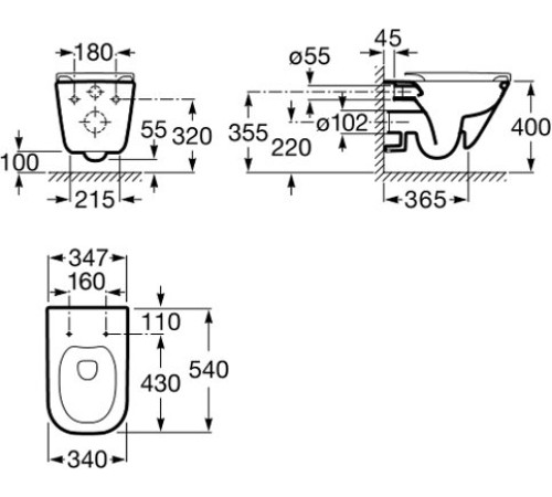 Унитаз подвесной безободковый Roca The Gap Rimless 34647L000