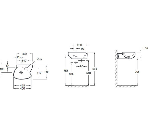Рукомойник Jacob Delafon Nouvelle Vague EGK112-00