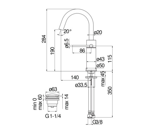 Смеситель для раковины Nobili Velis красное золото VE125138/2RCP