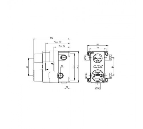 Скрытая часть смесителя TOPAZ на 3 режима 102166301EX