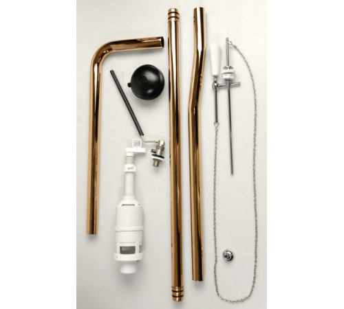 Комплект унитаза Kerasan Classic приставной с высоким бачком бронза сиденье орех 871111/878011/BOBR/MS87NC