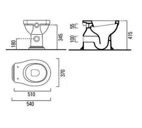 Комплект унитаза Kerasan Classic приставной с высоким бачком хром сиденье орех 871111/878011/BOCR/MS87NC