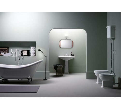 Комплект унитаза Kerasan Classic приставной с высоким бачком бронза сиденье орех 871111/878011/BOBR/MS87NC