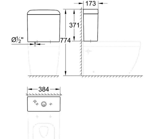 Бачок для унитаза GROHE Euro Ceramic с нижней подводкой 39332000