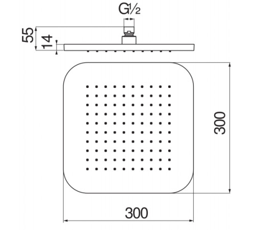Верхний душ Paffoni 30х30 см AD139/129CR