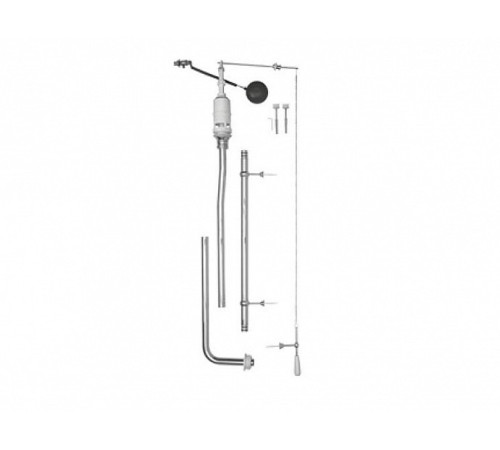 Комплект унитаза Kerasan Classic приставной с высоким бачком хром сиденье орех 871111/878011/BOCR/MS87NC