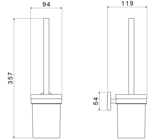 Ершик для унитаза Aquanet Европа оружейная сталь AQ4110BGM
