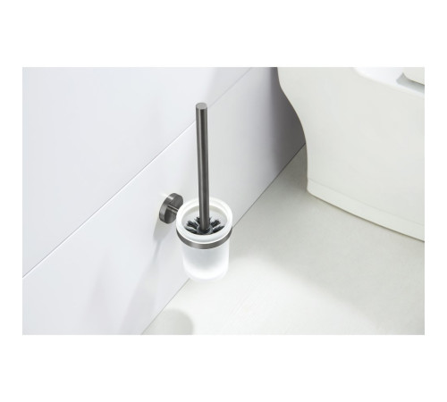 Ершик для унитаза Aquanet Европа оружейная сталь AQ4110BGM