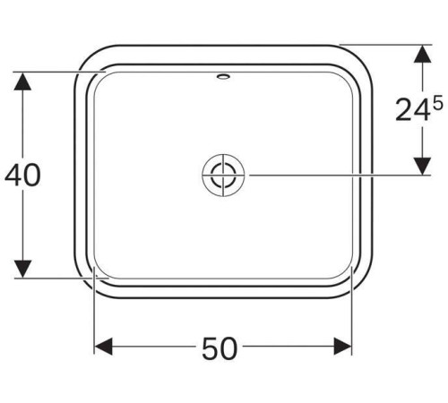 Раковина под столешницу Geberit VariForm прямоугольная 50х40 см с переливом 500.764.01.2