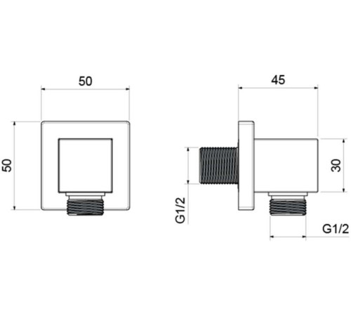 Шланговое подсоединение Aquatek матовый черный AQ2458MB