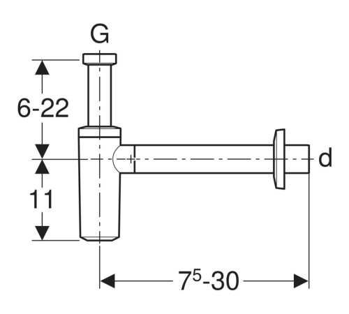 Сифон для раковины Geberit 32 мм черный матовый 151.034.14.1