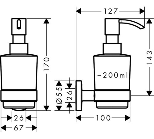 Дозатор жидкого мыла Hansgrohe Logis Universal 41714000