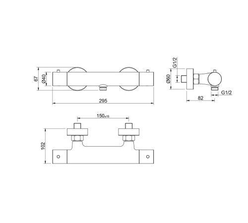 Смеситель для душа термостатический Aquanet Европа шлифованное золото AQ1363BG