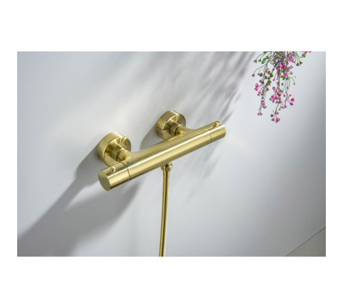 Смеситель для душа термостатический Aquanet Европа шлифованное золото AQ1363BG