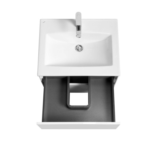 Комплект мебели для ванной Aquaton Сохо 60 Белый глянец с раковиной Элина 60 1A2580K2AJ010