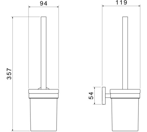 Ершик для унитаза Aquanet Европа матовый черный AQ4110MB