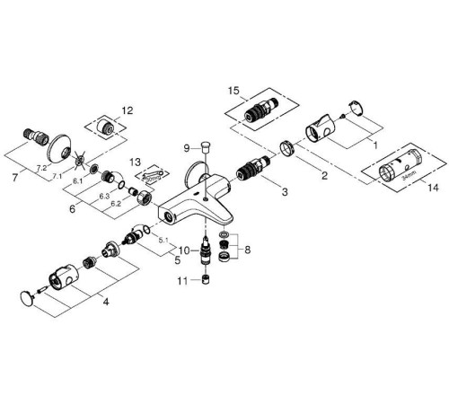 Смеситель термостатический для ванны Grohe Grohtherm 800 хром 34567000