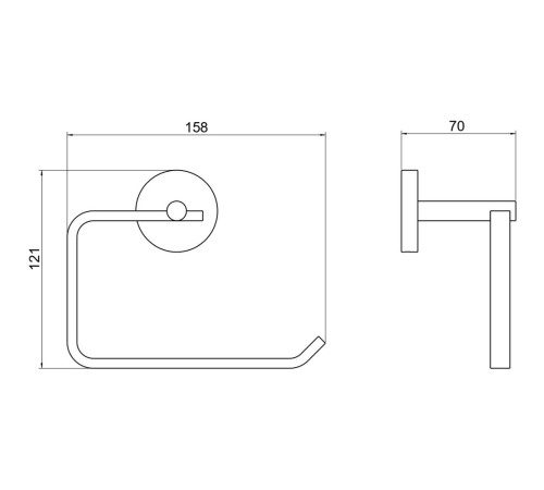 Бумагодержатель Aquatek БЕТТА квадратный оружейная сталь AQ4608BGM