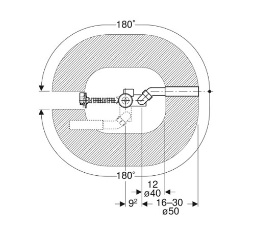 Слив-перелив Geberit d52 длина 73 см с декоративным комплектом глянцевый хром 150.525.21.6