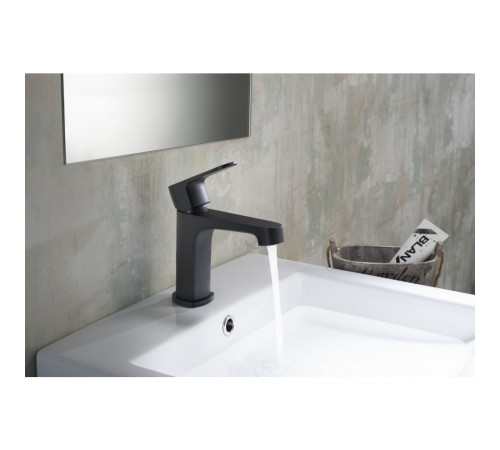 Смеситель для раковины Aquanet Oberon 98 мм матовый черный AQ1210MB