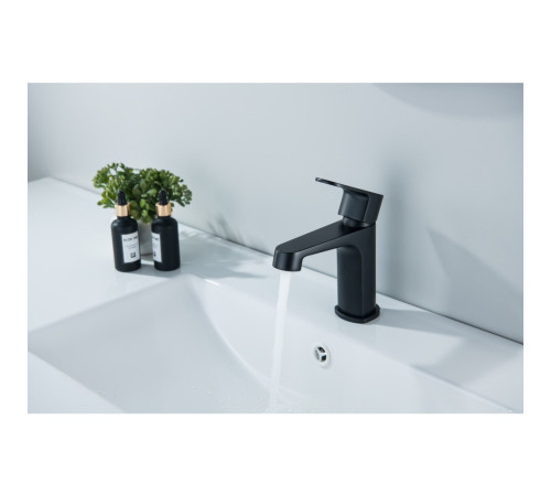 Смеситель для раковины Aquanet Oberon 98 мм матовый черный AQ1210MB