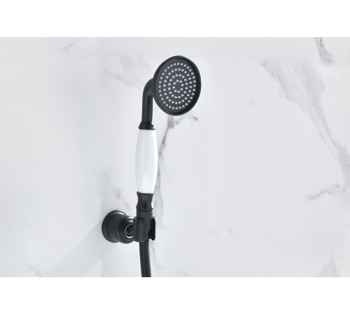 Смеситель для ванны Aquanet Классик с душевым набором матовый черный AQ1549MB