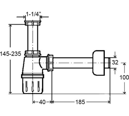 Сифон для раковины Viega 1 1/4 x 32 мм пластиковый белый 108694
