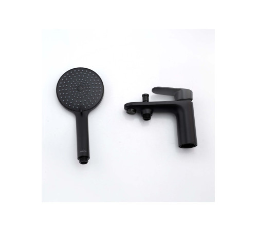 Смеситель на борт ванны Aquanet Ника на 1 отверстие матовый черный AQ1844MB