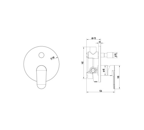 Смеситель для ванны скрытого монтажа Aquanet Ника комплект хром AQ1846CR