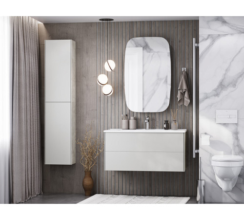 Комплект мебели для ванной Aquaton Сохо 75 Слэйт/галька серая с раковиной Элина 75 1A2581K1AJ9A0