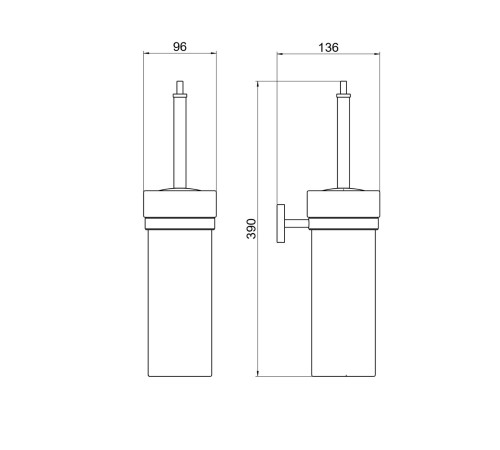Ершик для унитаза Aquatek БЕТТА оружейная сталь AQ4610BGM