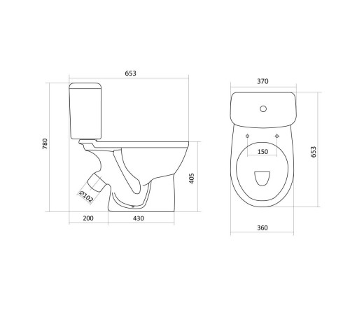 Унитаз-компакт Santek Бореаль 1-режимный с полипропиленовым сиденьем 1.WH30.1.704