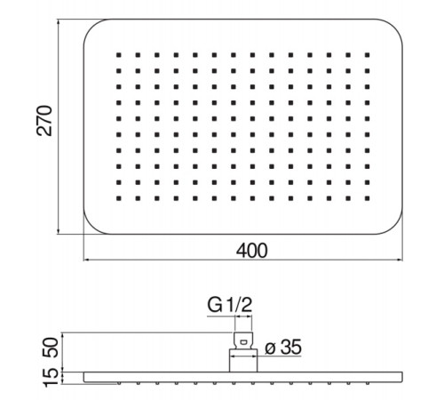 Верхний душ Rossinka AD139/133CR 40х27 см хром AD139/133CR