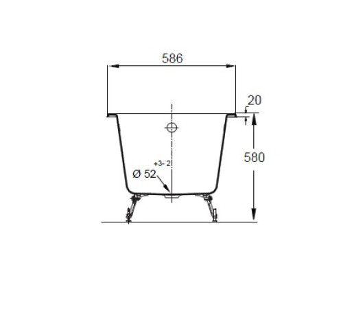 Ванна чугунная Jacob Delafon Parallel 150х70 см без отверстий для ручек E2946-00