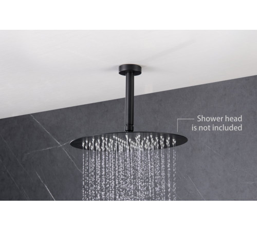 Держатель верхнего душа потолочный Aquanet 150 мм матовый черный AQ2171MB