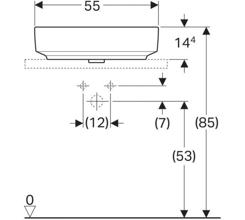 Раковина накладная Geberit VariForm овальная 55х40 см без перелива 500.771.01.2