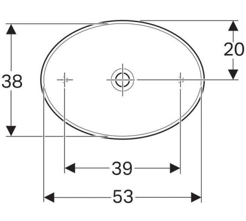 Раковина накладная Geberit VariForm овальная 55х40 см без перелива 500.771.01.2