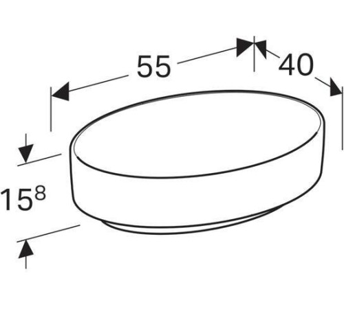 Раковина накладная Geberit VariForm овальная 55х40 см без перелива 500.771.01.2