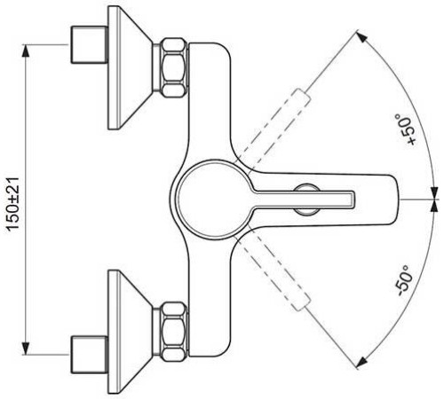 Смеситель для ванны Vidima Logik с душевым гарнитуром BA279AA