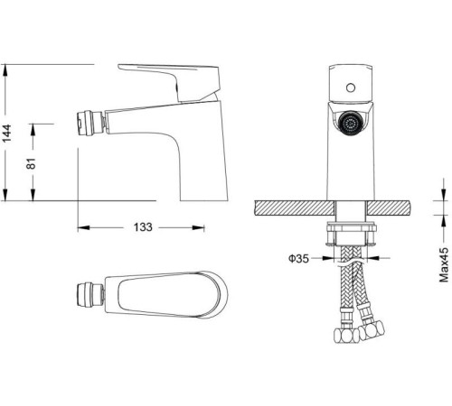 Смеситель для биде AQUATEK БЕТТА хром AQ1118CR