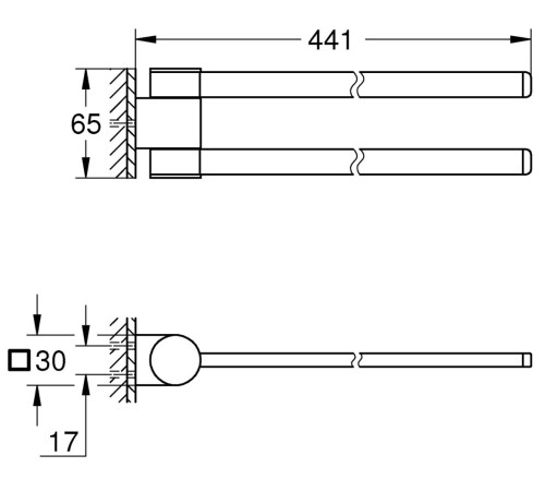 Полотенцедержатель GROHE Selection поворотный фантомный черный 41219KF0