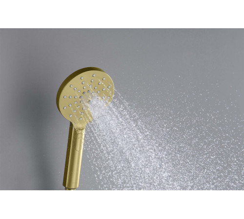 Ручной душ Aquanet Оберон Select 120 3jet шлифованное золото AQ2006BG