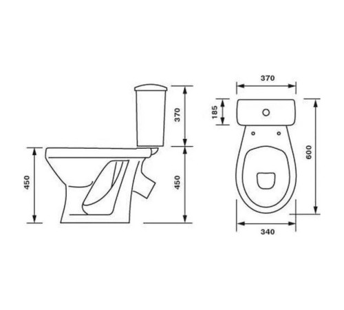 Унитаз-компакт Sanita Luxe Персона Стандарт с откидным поручнем нижний подвод косой выпуск 42301120012
