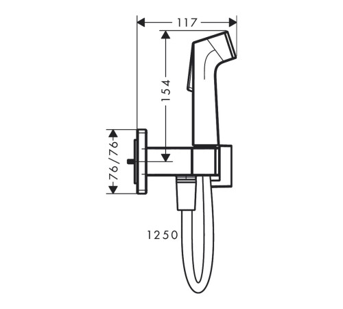Комплект гигиенического душа hansgrohe Bidette 1jet E со встраиваемой частью 29233000/29235180 29233000S